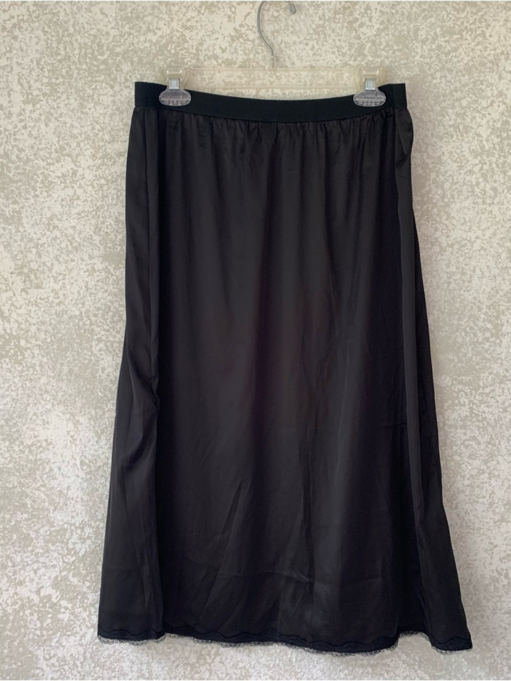 Vlazom Women's Large Satin Half Slip for under Dress Elastic Waistband  Midi
